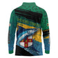 Personalized Afro-Jamaicans Fishing Long Sleeve Polo Shirt Blue Marlin Fish