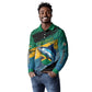 Personalized Afro-Jamaicans Fishing Long Sleeve Polo Shirt Blue Marlin Fish