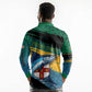 Personalized Afro-Jamaicans Fishing Long Sleeve Polo Shirt Blue Marlin Fish
