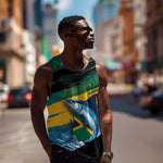 Personalized Afro-Jamaicans Fishing Men Tank Top Blue Marlin Fish