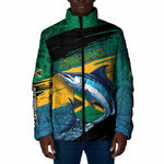 Personalized Afro-Jamaicans Fishing Padded Jacket Blue Marlin Fish