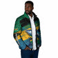 Personalized Afro-Jamaicans Fishing Padded Jacket Blue Marlin Fish