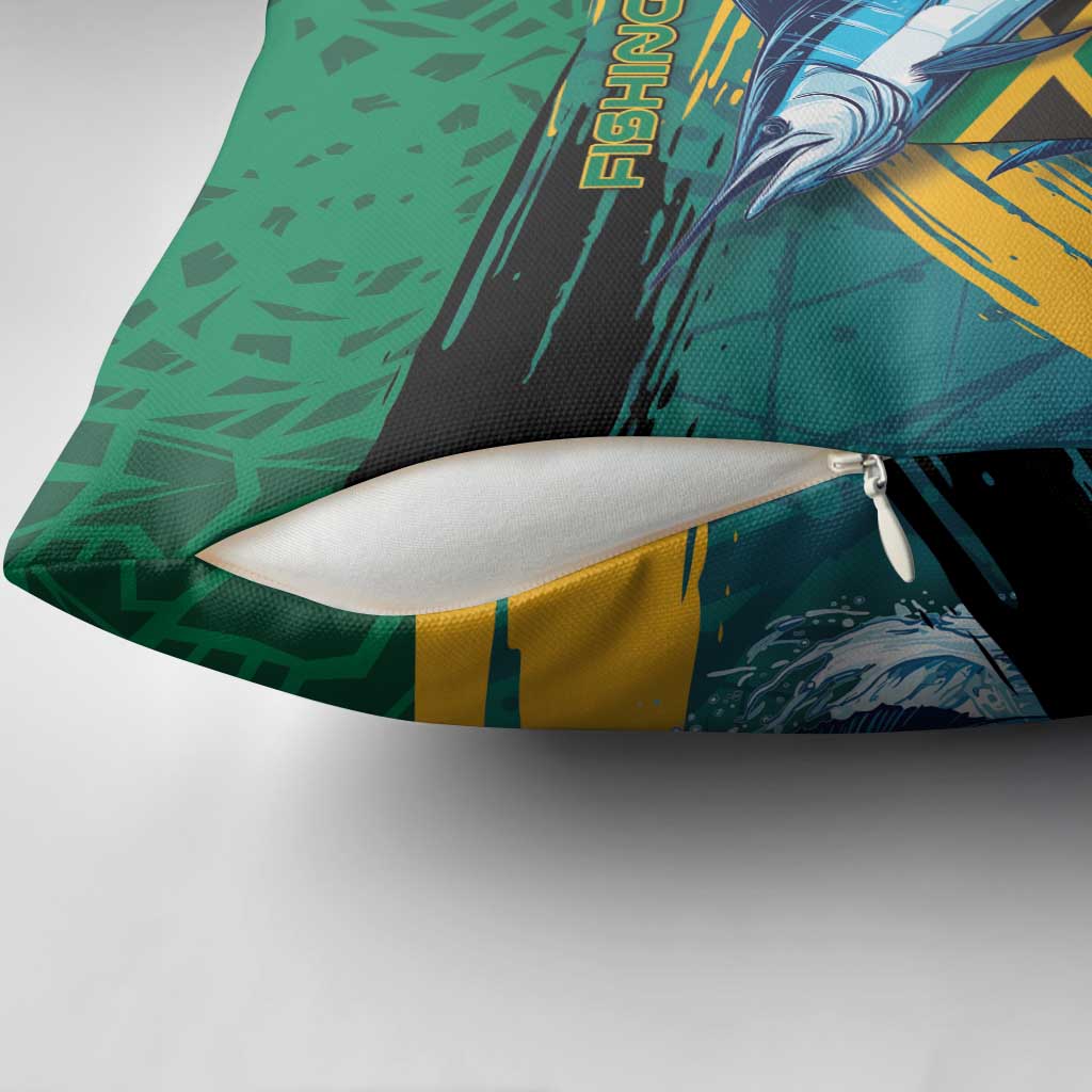 Afro-Jamaicans Fishing Pillow Cover Blue Marlin Fish