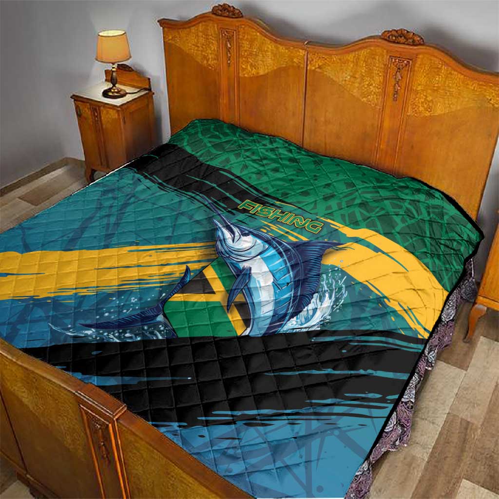 Afro-Jamaicans Fishing Quilt Blue Marlin Fish