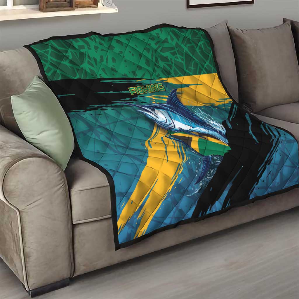 Afro-Jamaicans Fishing Quilt Blue Marlin Fish