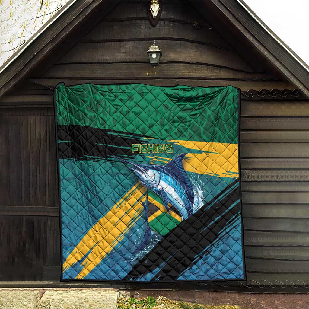 Afro-Jamaicans Fishing Quilt Blue Marlin Fish