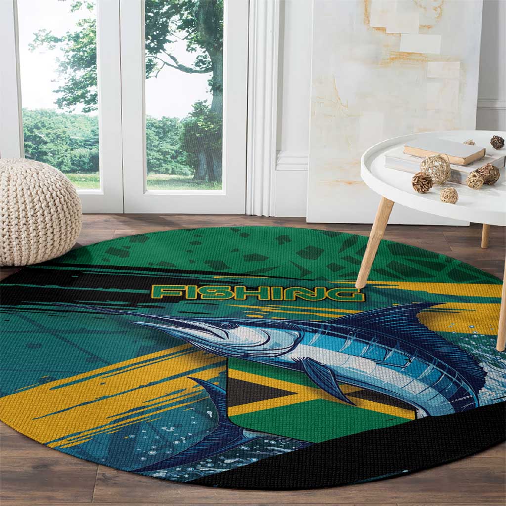 Afro-Jamaicans Fishing Round Carpet Blue Marlin Fish