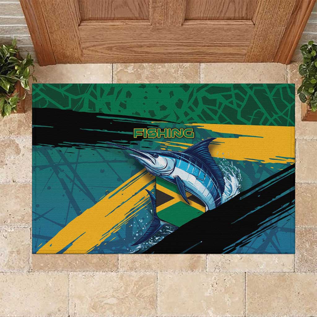 Afro-Jamaicans Fishing Rubber Doormat Blue Marlin Fish