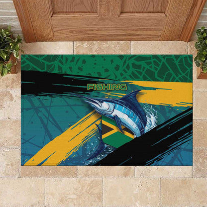 Afro-Jamaicans Fishing Rubber Doormat Blue Marlin Fish