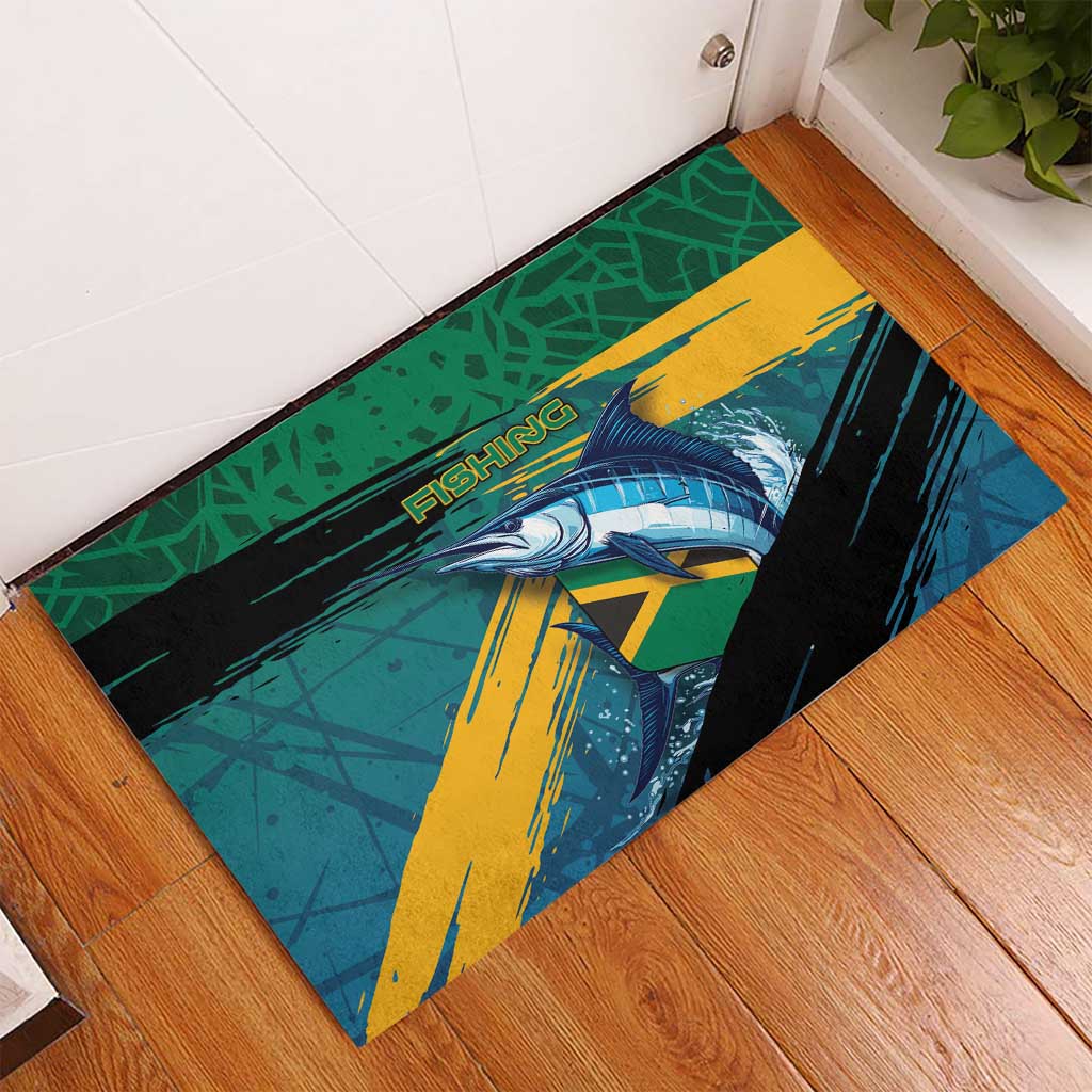 Afro-Jamaicans Fishing Rubber Doormat Blue Marlin Fish