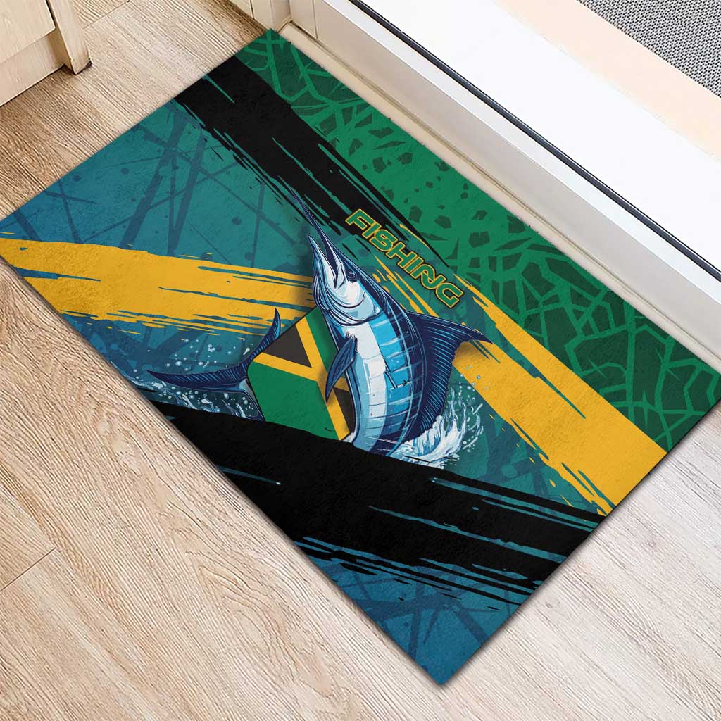 Afro-Jamaicans Fishing Rubber Doormat Blue Marlin Fish
