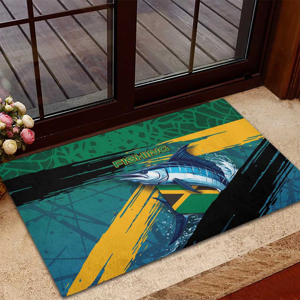 Afro-Jamaicans Fishing Rubber Doormat Blue Marlin Fish