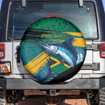 Afro-Jamaicans Fishing Spare Tire Cover Blue Marlin Fish
