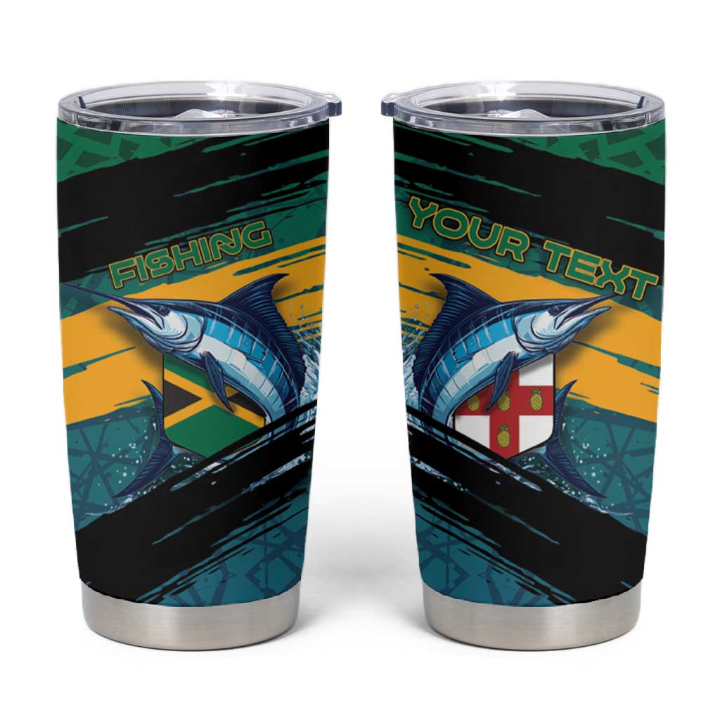 Personalized Afro-Jamaicans Fishing Tumbler Cup Blue Marlin Fish