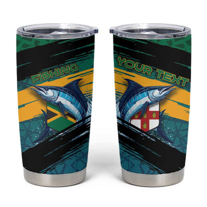Personalized Afro-Jamaicans Fishing Tumbler Cup Blue Marlin Fish