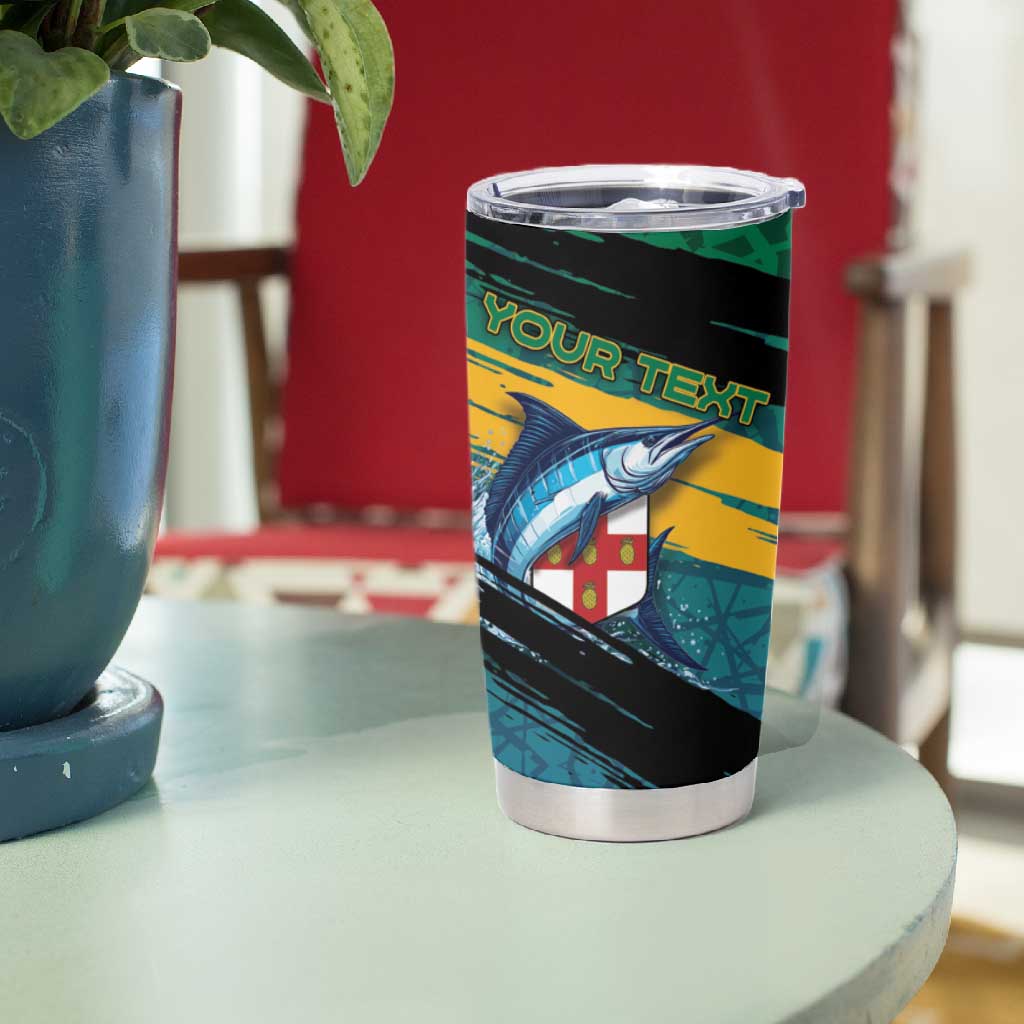 Personalized Afro-Jamaicans Fishing Tumbler Cup Blue Marlin Fish