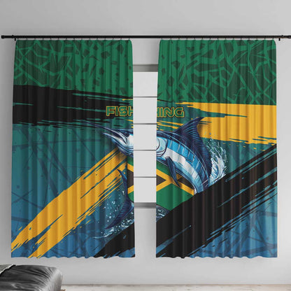 Afro-Jamaicans Fishing Window Curtain Blue Marlin Fish