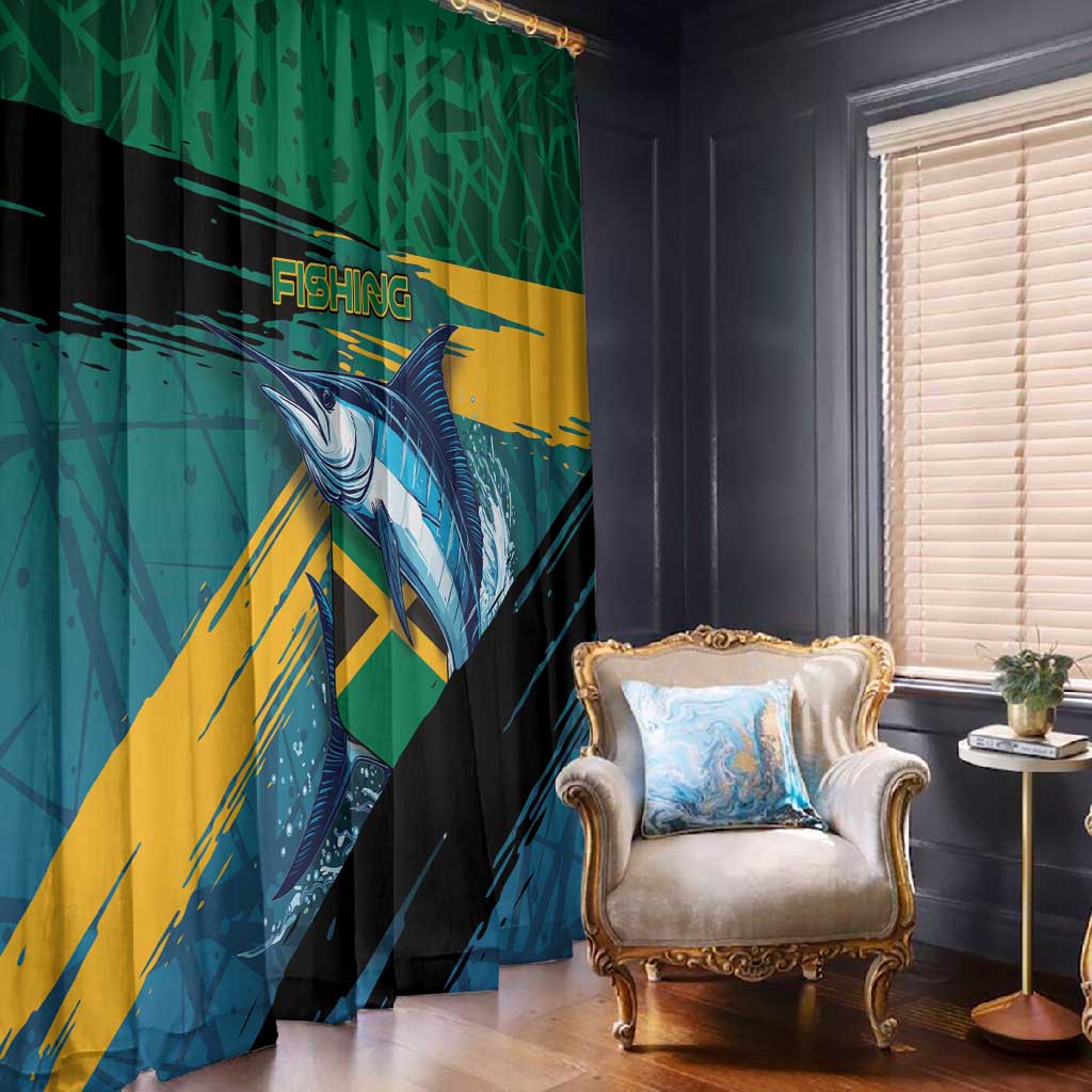Afro-Jamaicans Fishing Window Curtain Blue Marlin Fish