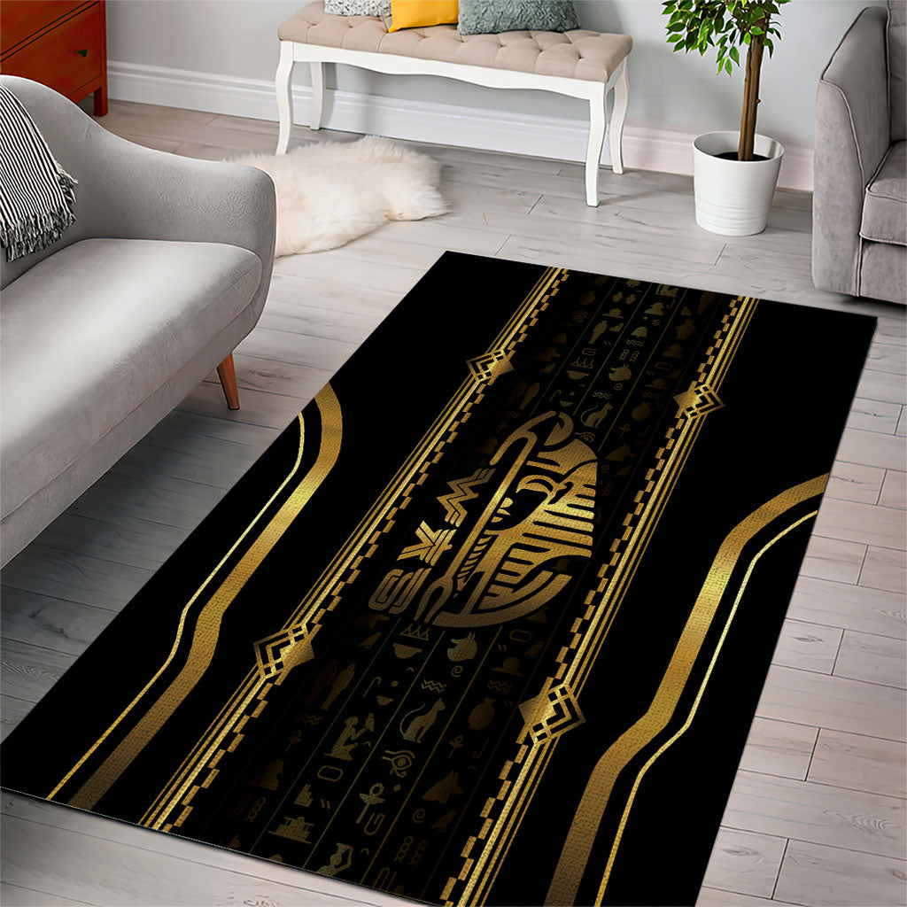Egypt Was Sceptre Area Rug Gold Pharaoh Patterns