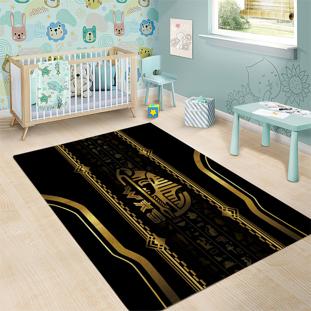 Egypt Was Sceptre Area Rug Gold Pharaoh Patterns