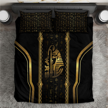 Egypt Was Sceptre Bedding Set Gold Pharaoh Patterns