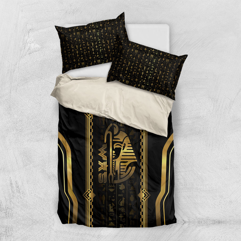 Egypt Was Sceptre Bedding Set Gold Pharaoh Patterns