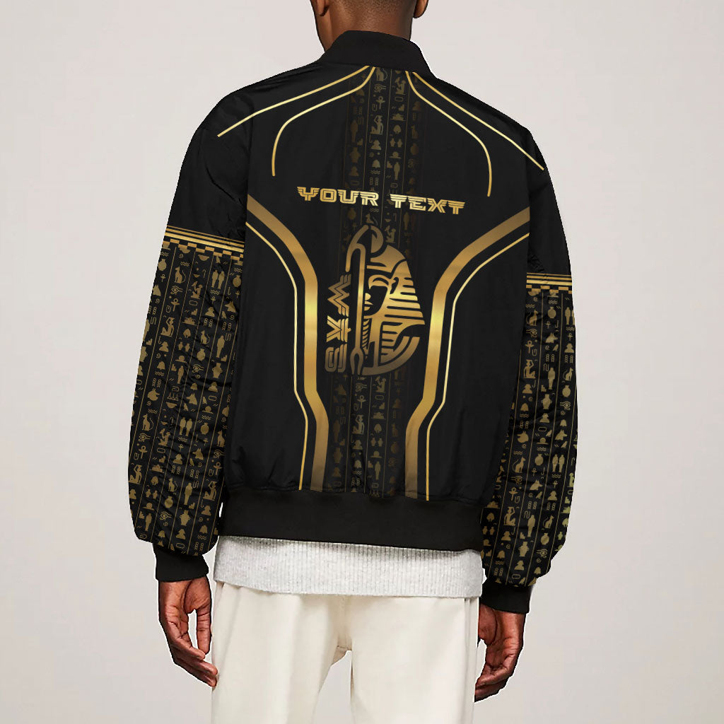 Personalized Egypt Was Sceptre Bomber Jacket Gold Pharaoh Patterns