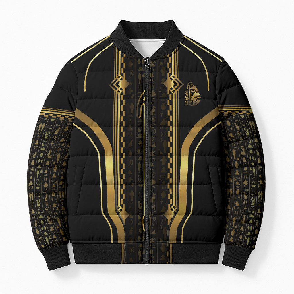 Personalized Egypt Was Sceptre Bomber Puffer Jacket Gold Pharaoh Patterns
