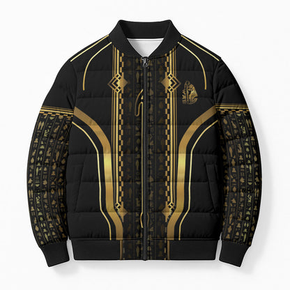 Personalized Egypt Was Sceptre Bomber Puffer Jacket Gold Pharaoh Patterns