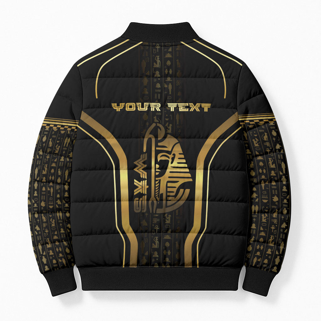Personalized Egypt Was Sceptre Bomber Puffer Jacket Gold Pharaoh Patterns