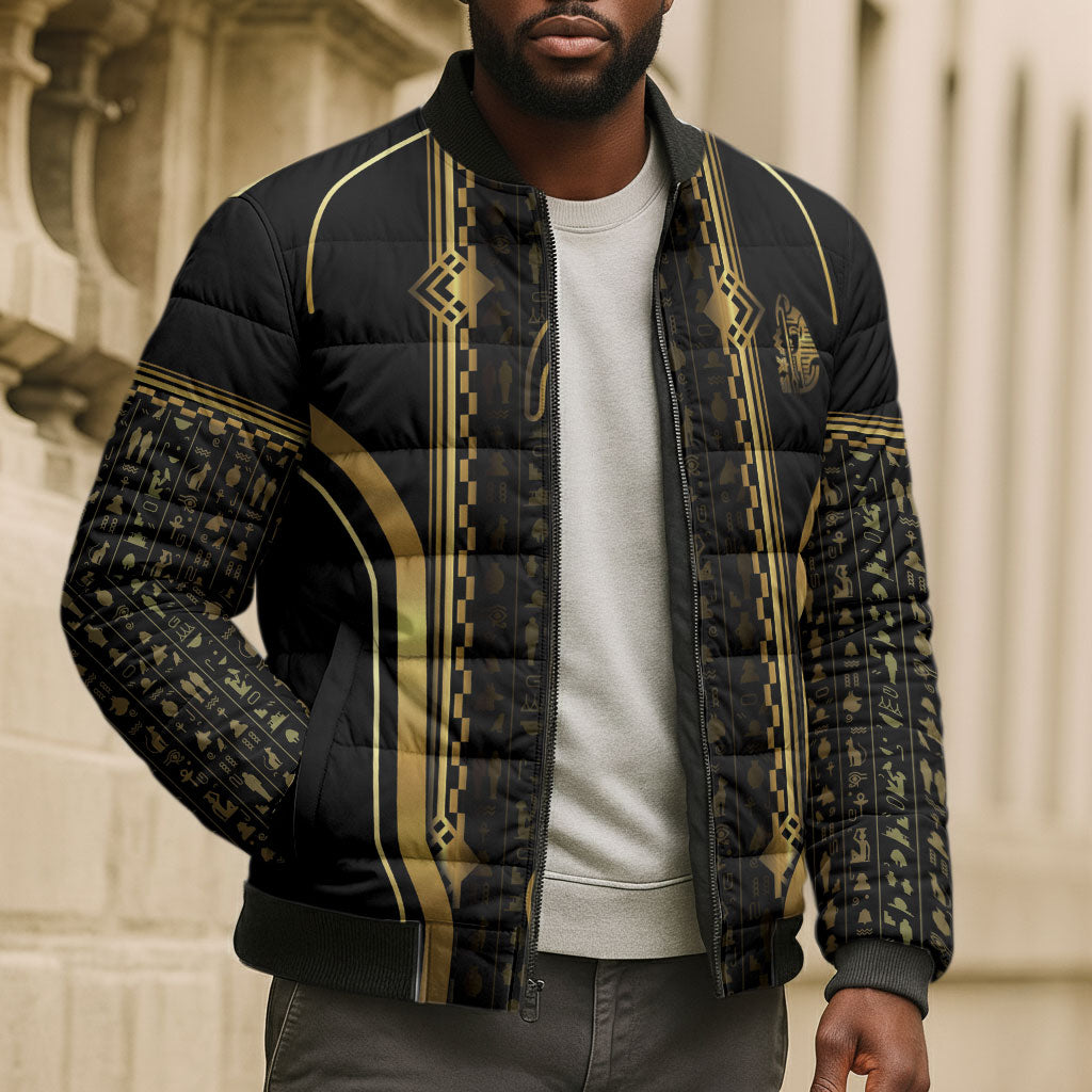 Personalized Egypt Was Sceptre Bomber Puffer Jacket Gold Pharaoh Patterns