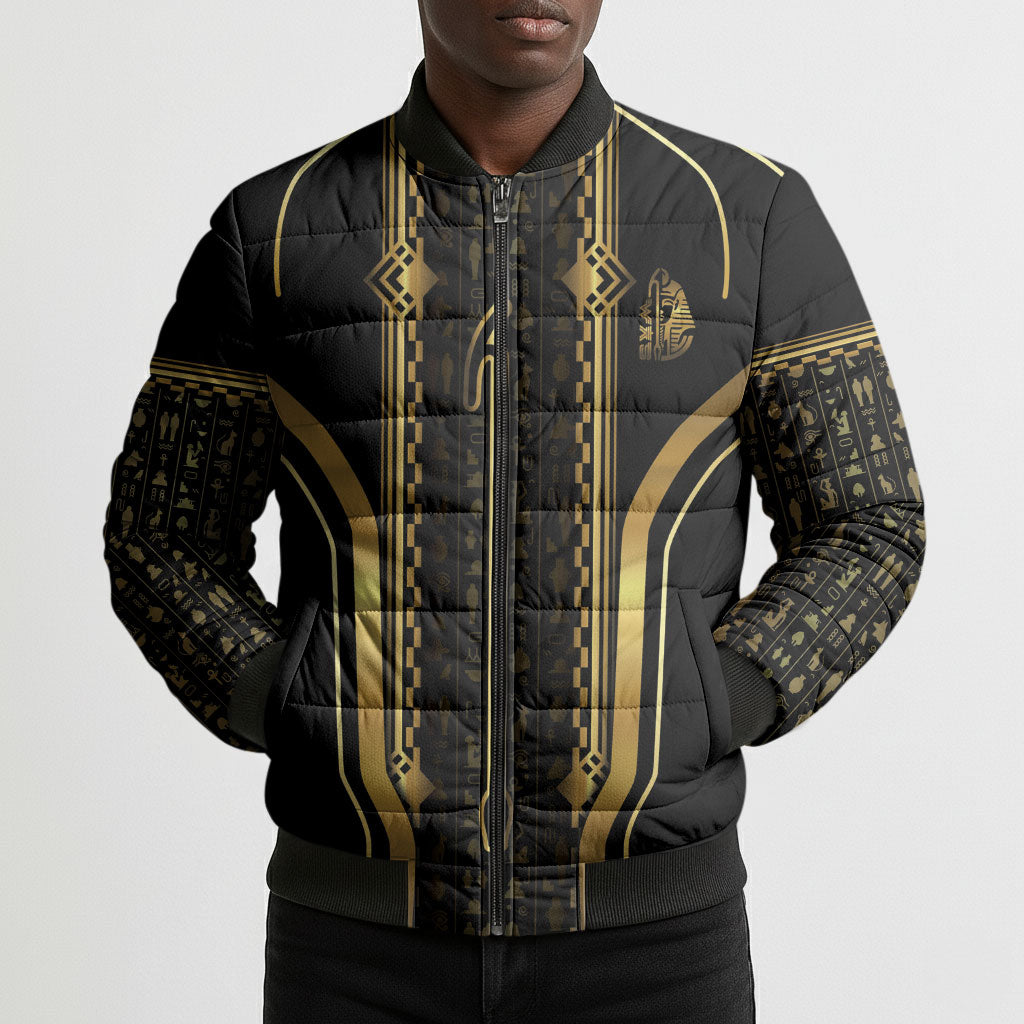 Personalized Egypt Was Sceptre Bomber Puffer Jacket Gold Pharaoh Patterns