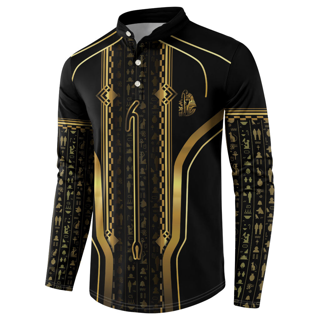Personalized Egypt Was Sceptre Button Sweatshirt Gold Pharaoh Patterns