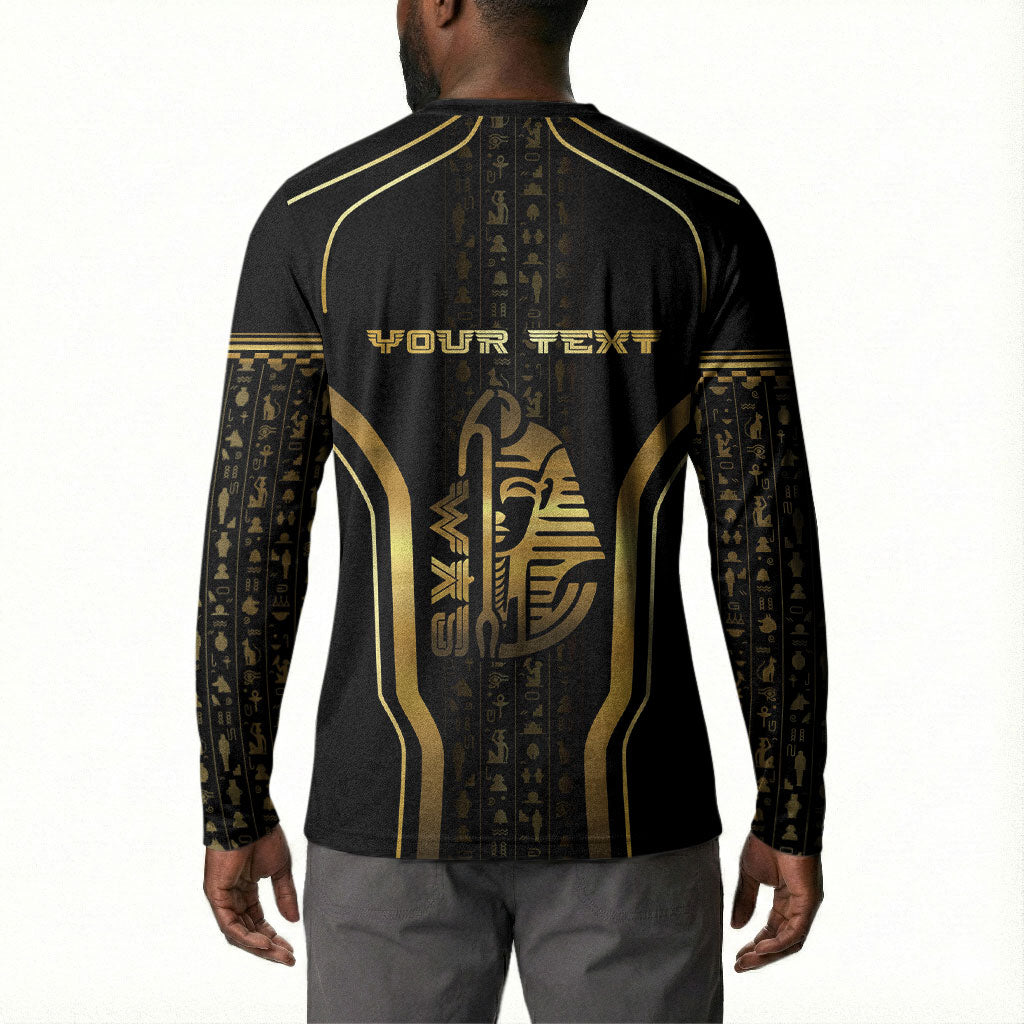 Personalized Egypt Was Sceptre Button Sweatshirt Gold Pharaoh Patterns