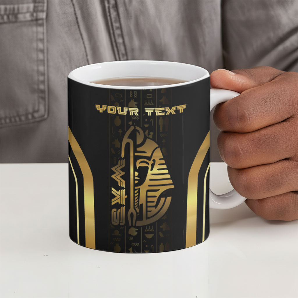 Personalized Egypt Was Sceptre Ceramic Mug Gold Pharaoh Patterns
