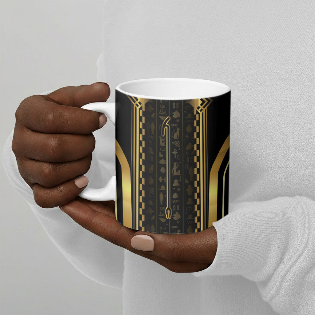 Personalized Egypt Was Sceptre Ceramic Mug Gold Pharaoh Patterns