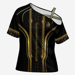 Personalized Egypt Was Sceptre Cross Shoulder Shirt Gold Pharaoh Patterns