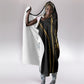 Egypt Was Sceptre Hooded Blanket Gold Pharaoh Patterns
