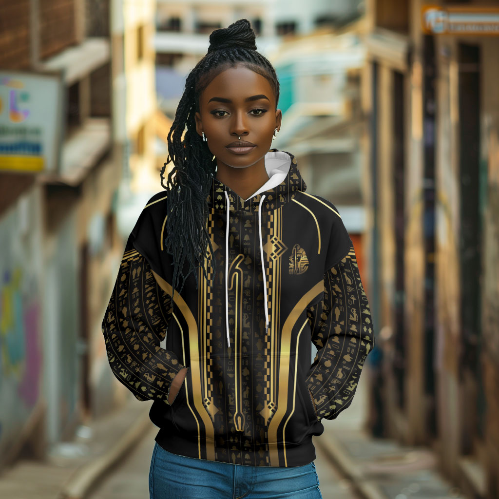 Personalized Egypt Was Sceptre Hoodie Gold Pharaoh Patterns
