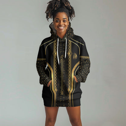 Personalized Egypt Was Sceptre Hoodie Dress Gold Pharaoh Patterns