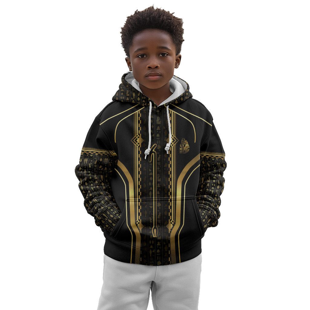 Personalized Egypt Was Sceptre Kid Hoodie Gold Pharaoh Patterns