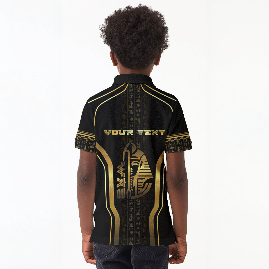 Personalized Egypt Was Sceptre Kid Polo Shirt Gold Pharaoh Patterns