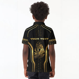 Personalized Egypt Was Sceptre Kid Polo Shirt Gold Pharaoh Patterns