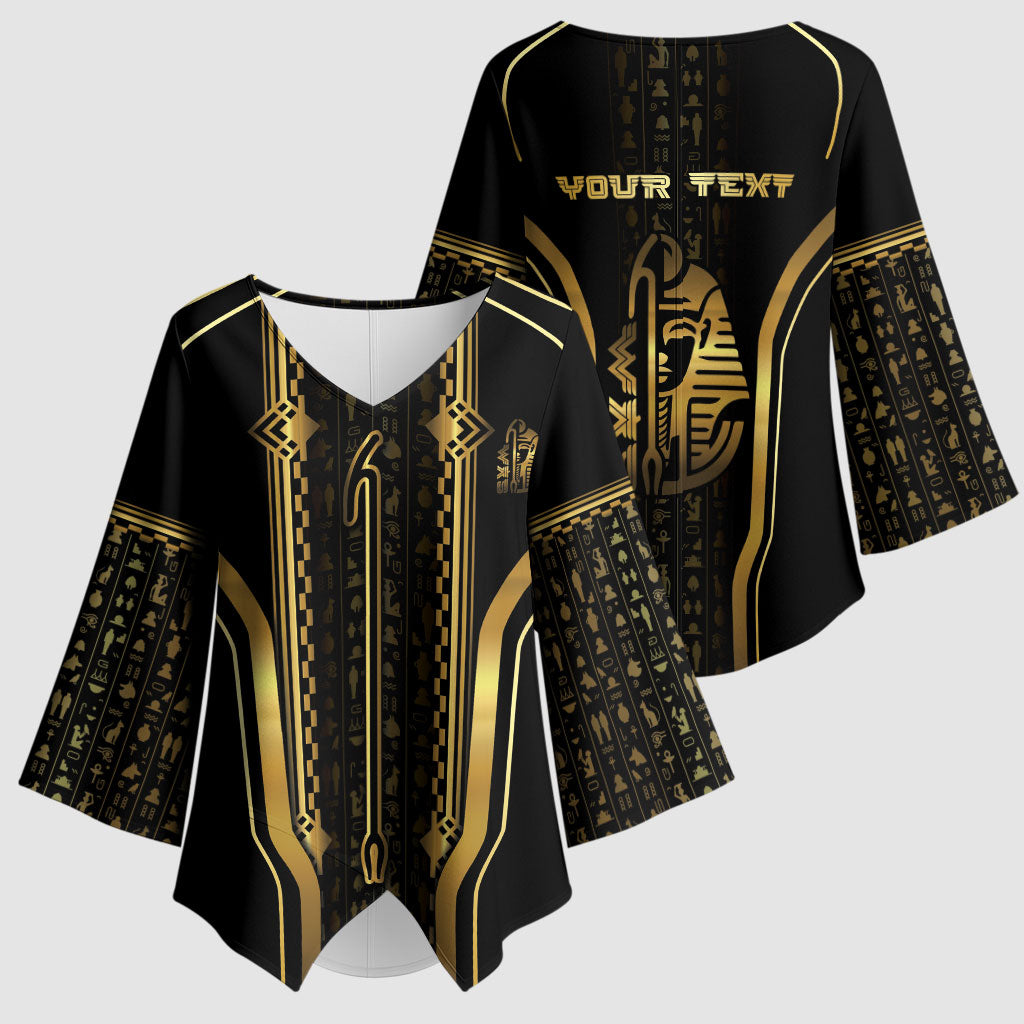 Personalized Egypt Was Sceptre Kimono Sleeve Blouse Gold Pharaoh Patterns