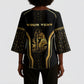 Personalized Egypt Was Sceptre Kimono Sleeve Blouse Gold Pharaoh Patterns