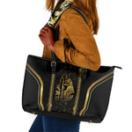 Egypt Was Sceptre Leather Tote Bag Gold Pharaoh Patterns