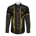 Personalized Egypt Was Sceptre Long Sleeve Button Shirt Gold Pharaoh Patterns