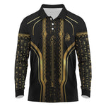 Personalized Egypt Was Sceptre Long Sleeve Polo Shirt Gold Pharaoh Patterns