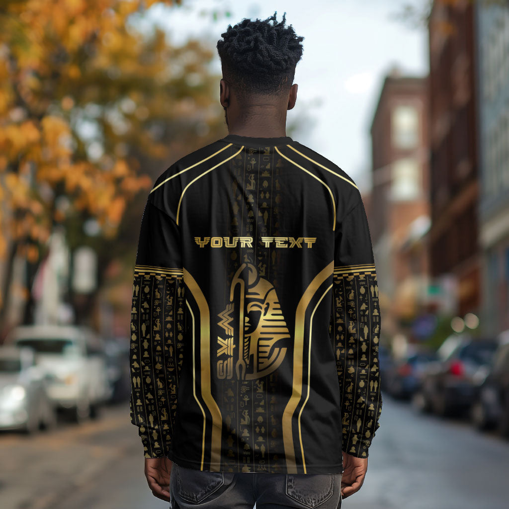 Personalized Egypt Was Sceptre Long Sleeve Shirt Gold Pharaoh Patterns