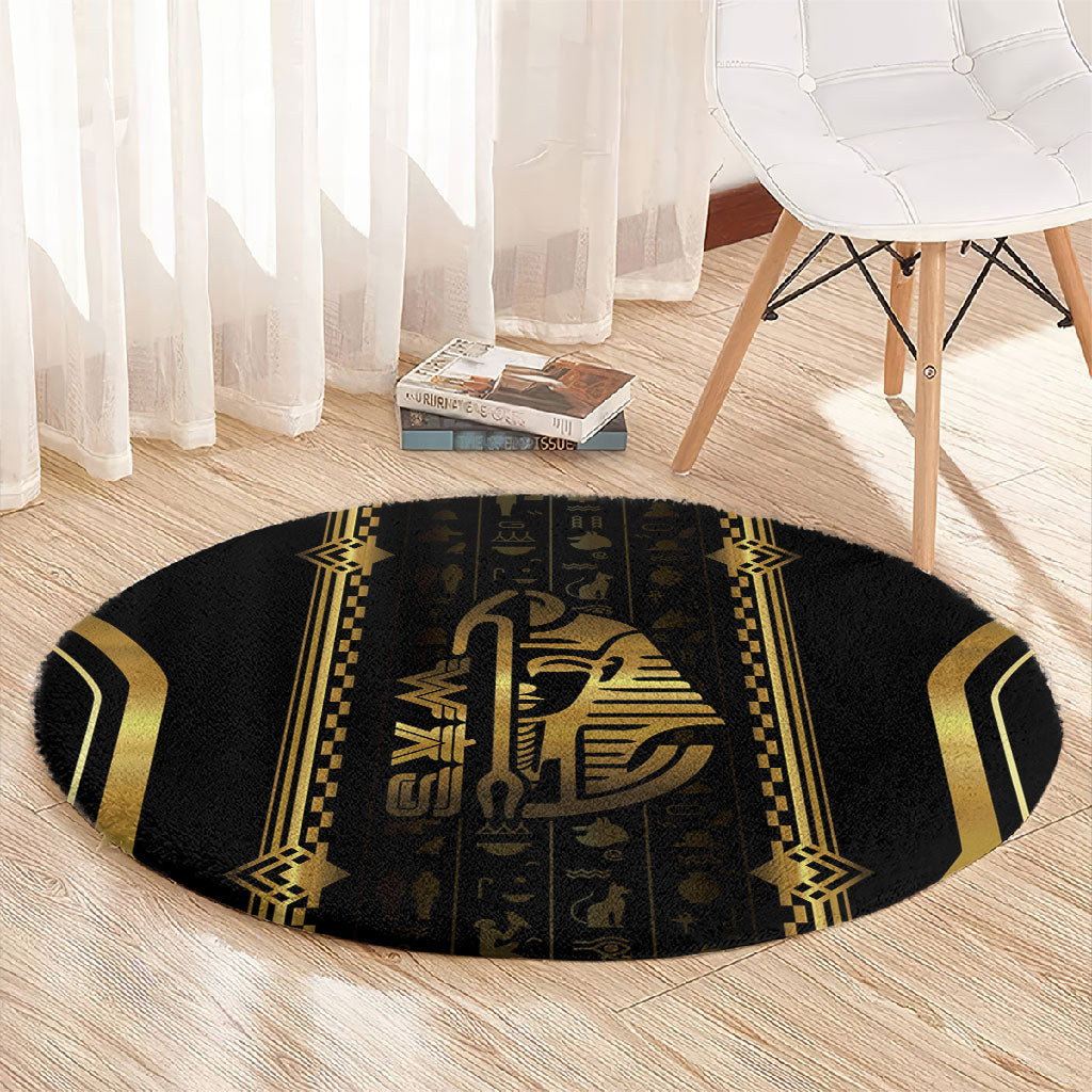 Egypt Was Sceptre Round Carpet Gold Pharaoh Patterns